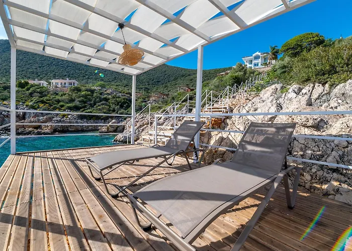 Beachfront White With Private Swimming Pool Villa Kalkan