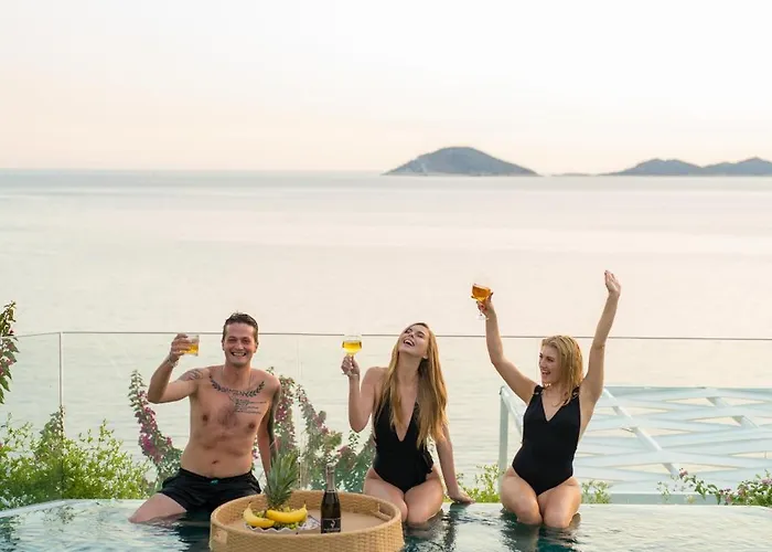 Beachfront White With Private Swimming Pool Villa Kalkan